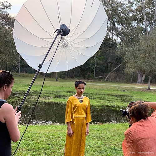 Deep umbrella on-location | Photo Therese Aplund